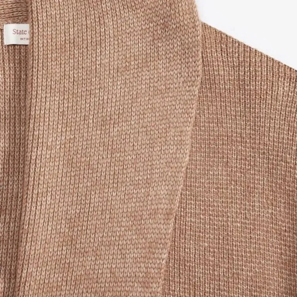 State of Day Womens Knit Long-Sleeve Duster MED BROWN - Picture 4 of 4